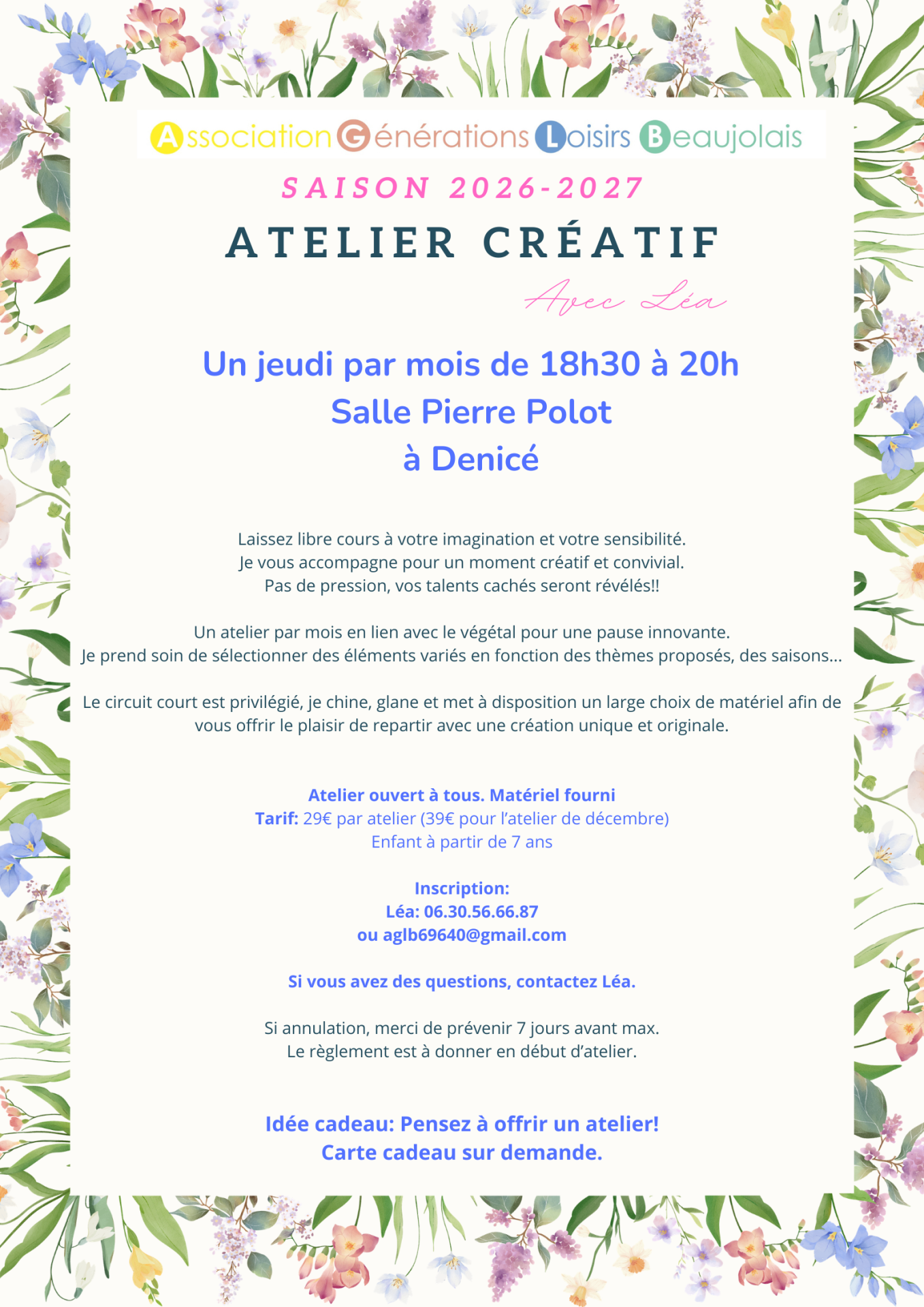 Atelier creatif lea 2026 2027 2