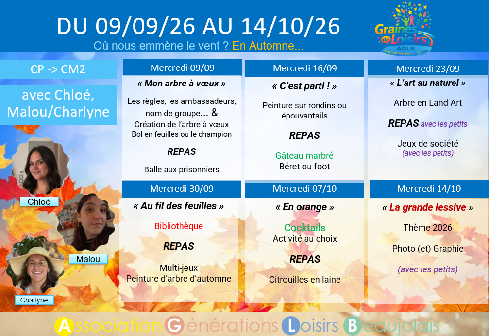 Programme mercredi